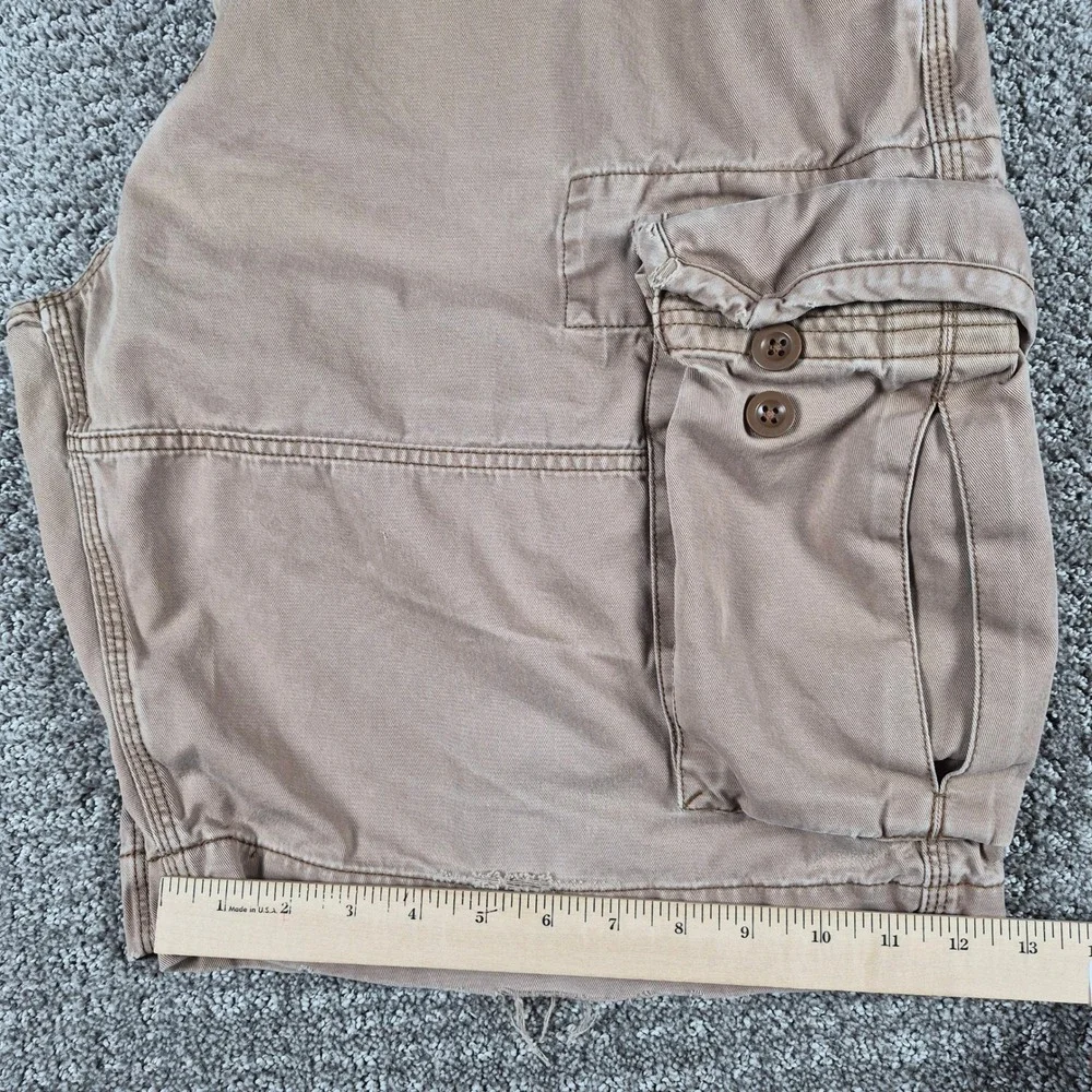 Vintage Polo Ralph Lauren Cargo Shorts Mens 42T Khaki Gellar Canvas Heavy Cotton